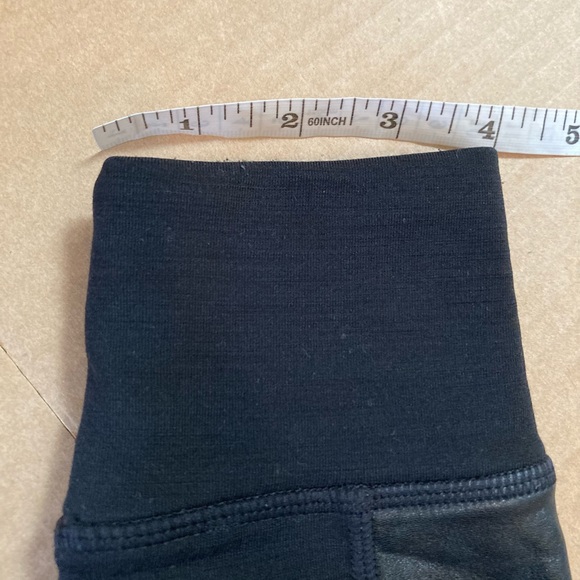 Athleta Urban Cozy Faux Leather Panel Fleece Lined Leggings size SP - Picture 7 of 14